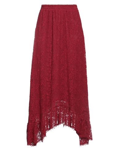 Soallure Woman Long Skirt Brick Red Size 8 Polyester