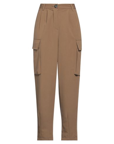 Vicolo Woman Pants Khaki Size M Polyester, Viscose, Elastane In Beige