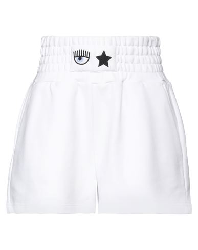 Shop Chiara Ferragni Woman Shorts & Bermuda Shorts White Size L Cotton