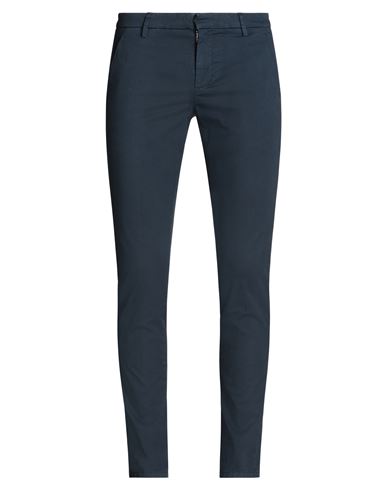 Shop Dondup Man Pants Midnight Blue Size 40 Cotton, Elastane