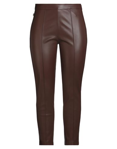 Jijil Woman Pants Chocolate Brown Size 10 Polyester, Polyurethane Coated In Brown