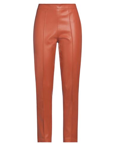 Jijil Woman Pants Rust Size 6 Polyester, Polyurethane Coated In Red