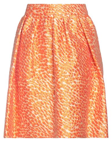 Paule Ka Woman Mini Skirt Orange Size 8 Polyester, Silk, Polyamide, Acrylic