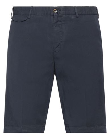 Pt Torino Man Shorts & Bermuda Shorts Navy Blue Size 44 Lyocell, Linen, Cotton