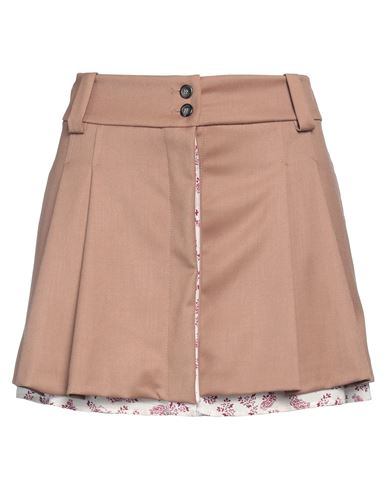 Pinko Woman Mini Skirt Light Brown Size 6 Polyester, Viscose, Elastane In Beige