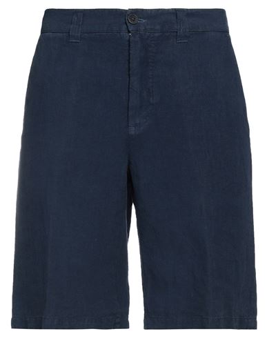 120% Lino Man Shorts & Bermuda Shorts Navy Blue Size 40 Linen
