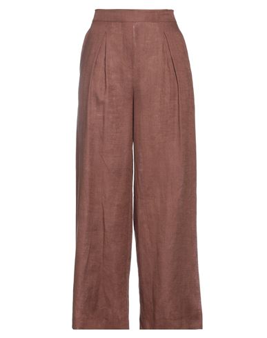 Shop Clips Woman Pants Brown Size Xl Linen