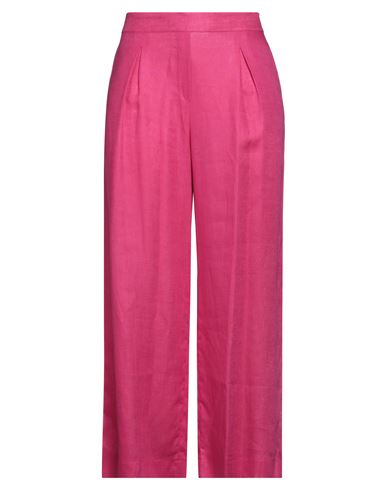 Clips Woman Pants Fuchsia Size 14 Linen In Pink
