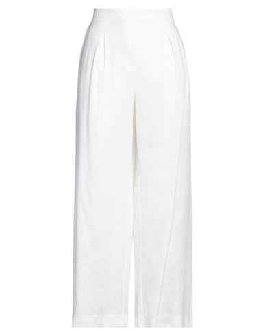 Clips Woman Pants White Size 8 Linen