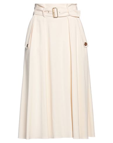 Elisabetta Franchi Woman Midi Skirt Cream Size 2 Viscose, Virgin Wool, Elastane In White