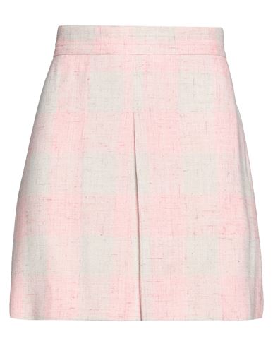 Rodebjer Beata Checked Slub Woven Mini Skirt In Pink