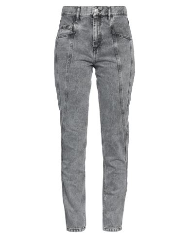 Isabel Marant Woman Denim Pants Lead Size 6 Cotton In Grey