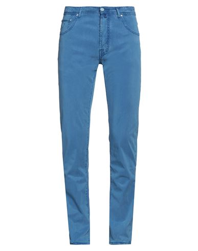 Shop Jacob Cohёn Man Pants Azure Size 33 Lyocell, Cotton, Elastane In Blue