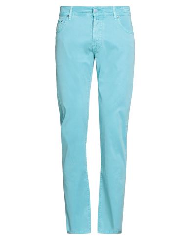 Shop Jacob Cohёn Man Pants Turquoise Size 35 Lyocell, Cotton, Elastane In Blue