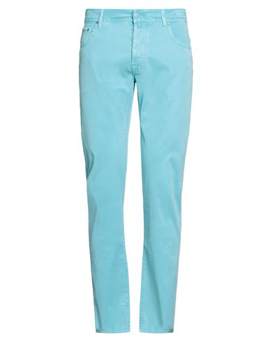 Jacob Cohёn Man Pants Turquoise Size 35 Lyocell, Cotton, Elastane In Blue