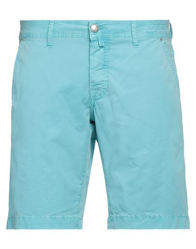 JACOB COHЁN JACOB COHЁN MAN SHORTS & BERMUDA SHORTS TURQUOISE SIZE 34 COTTON, ELASTANE