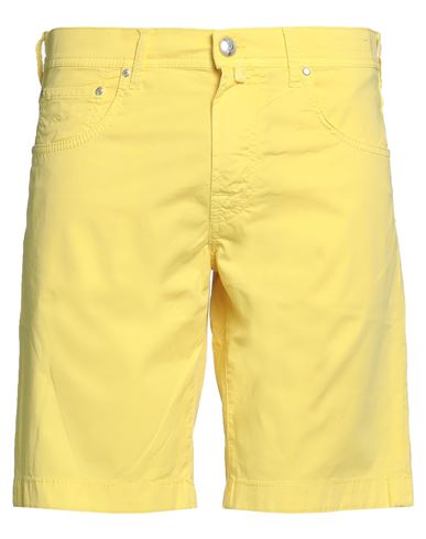 JACOB COHЁN JACOB COHЁN MAN SHORTS & BERMUDA SHORTS YELLOW SIZE 36 COTTON, ELASTANE