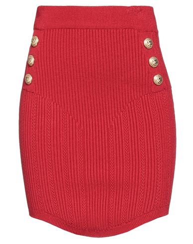 Balmain Woman Mini Skirt Red Size 6 Viscose, Polyamide