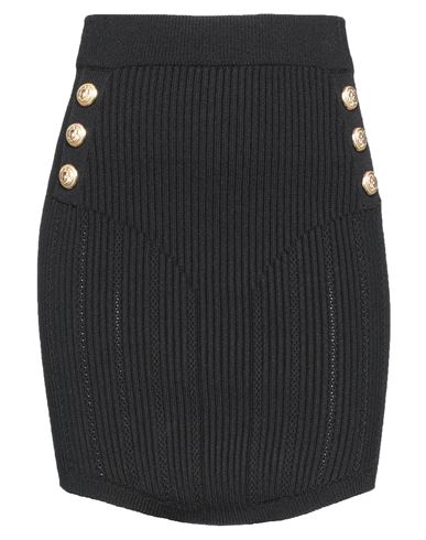 Balmain Woman Mini Skirt Black Size 2 Viscose, Polyamide