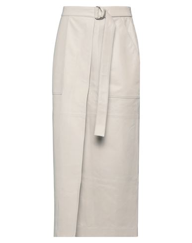Shop Desa 1972 Woman Midi Skirt Grey Size 4 Soft Leather