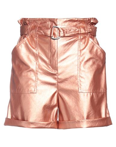 Shop Kaos Jeans Woman Shorts & Bermuda Shorts Copper Size 6 Polyester, Polyurethane In Orange