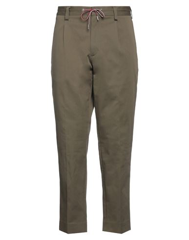 Moncler Man Pants Military Green Size 34 Cotton, Elastane, Polyamide
