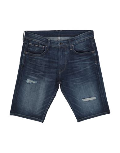 Pepe Jeans Man Denim Shorts Blue Size 28 Cotton, Polyester, Elastane