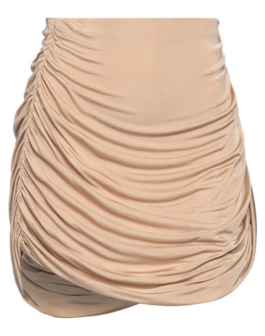 Gauge81 Ruched-front Mini Skirt In Beige