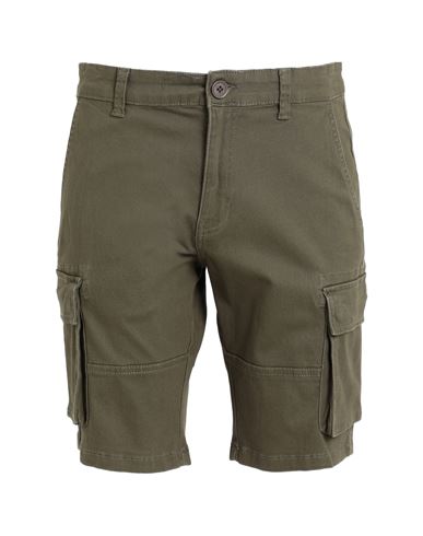 Only & Sons Man Shorts & Bermuda Shorts Military Green Size S Cotton, Elastane