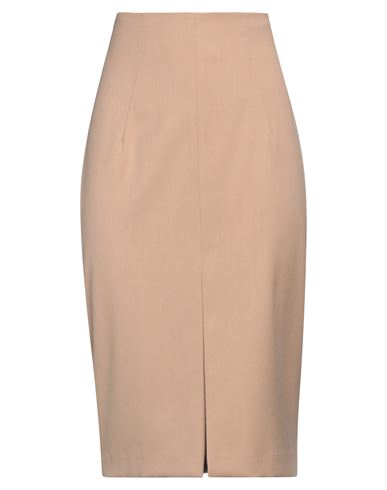 Blumarine Woman Midi Skirt Sand Size 6 Polyester, Viscose, Elastane In Beige