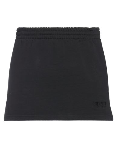 Vetements Woman Mini Skirt Black Size S Cotton, Elastane