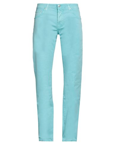 Jacob Cohёn Man Pants Turquoise Size 33 Cotton, Elastane In Blue