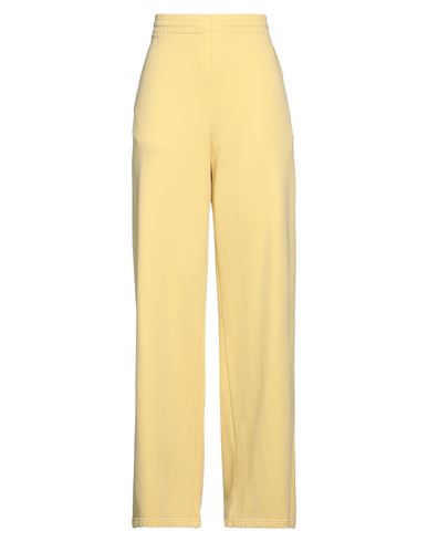 Moncler Woman Pants Yellow Size M Cotton, Polyamide