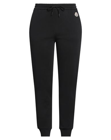 Moncler Woman Pants Black Size M Cotton, Polyamide
