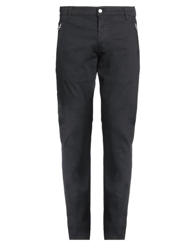 Alexander Mcqueen Man Jeans Black Size 36 Cotton, Elastane, Calfskin