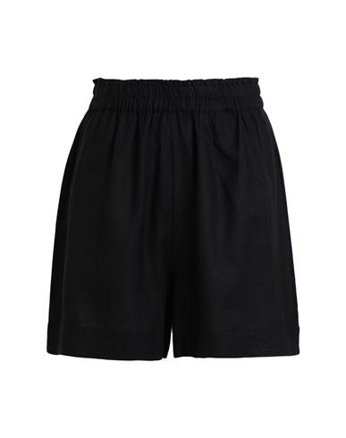 Only Woman Shorts & Bermuda Shorts Black Size M Linen, Viscose