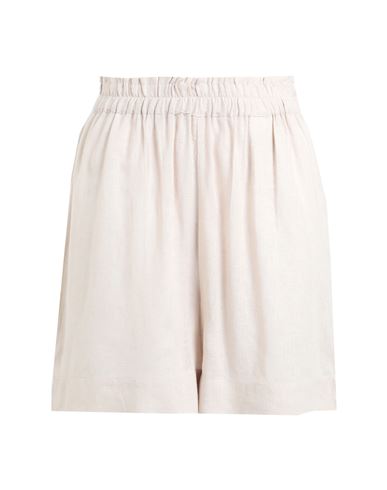 Only Woman Shorts & Bermuda Shorts Beige Size M Linen, Viscose In White