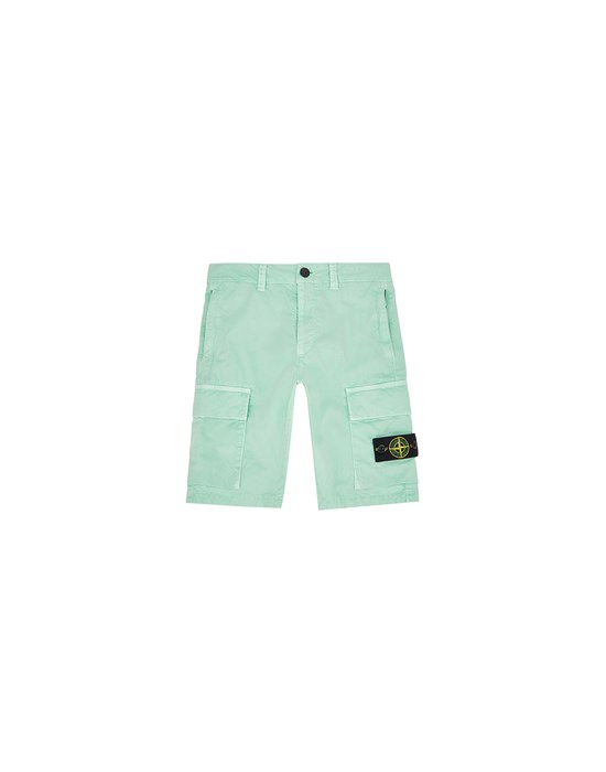 STONE ISLAND JUNIOR L0210 Bermuda shorts Man Light Green