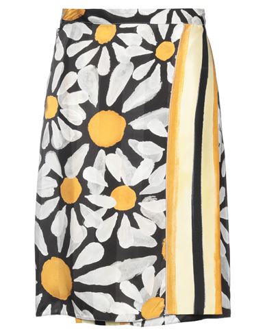 Marni Woman Midi Skirt Yellow Size 10 Viscose, Silk