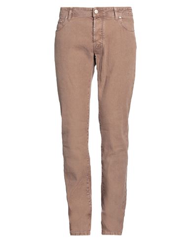 Jacob Cohёn Man Pants Brown Size 35 Linen, Cotton, Elastane In Brown