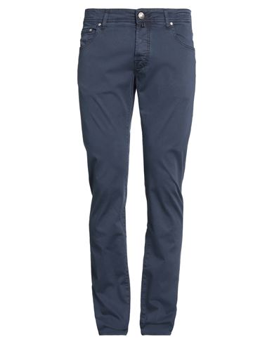 Shop Jacob Cohёn Man Pants Navy Blue Size 30 Cotton, Elastane