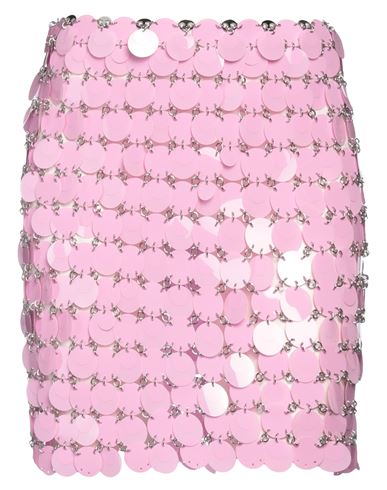 Rabanne Woman Mini Skirt Pink Size 6 Plastic, Cotton