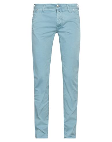 Shop Jacob Cohёn Man Pants Sky Blue Size 34 Cotton, Elastane