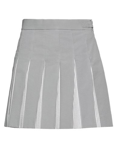 Shop Thom Browne Woman Mini Skirt Grey Size 2 Cotton