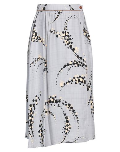 Alysi Woman Midi Skirt Light Grey Size 8 Silk