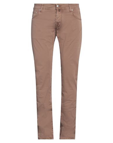 Jacob Cohёn Man Pants Brown Size 35 Linen, Cotton, Elastane In Brown