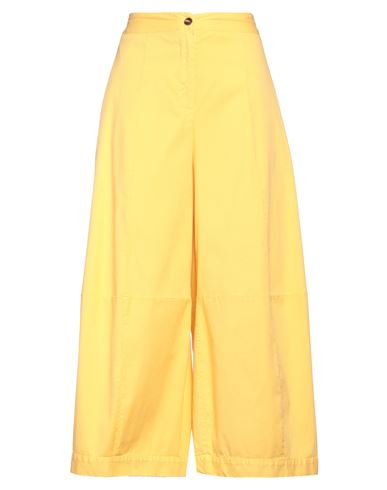 Alessia Santi Woman Pants Yellow Size 6 Cotton, Elastane