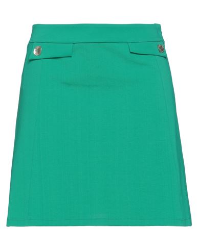Siste's Woman Mini Skirt Green Size Xs Cotton, Polyester, Elastane
