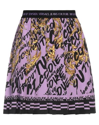 Shop Versace Jeans Couture Woman Mini Skirt Lilac Size 10 Polyester In Purple