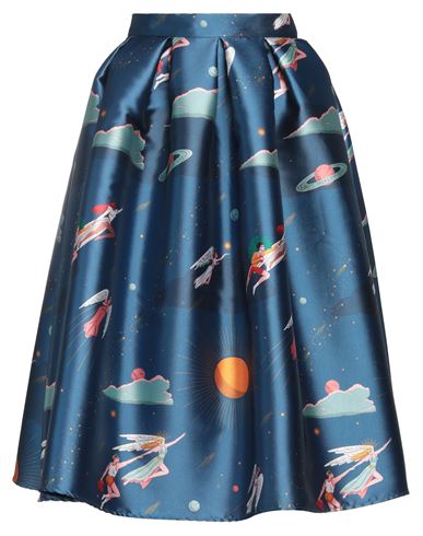 Alessandro Enriquez Woman Midi Skirt Slate Blue Size 8 Polyester